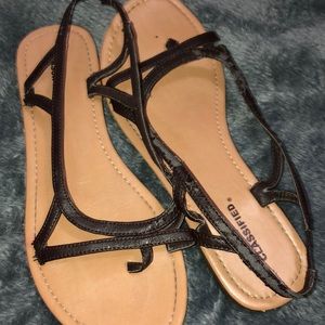 Classified Leather Strap Sandals